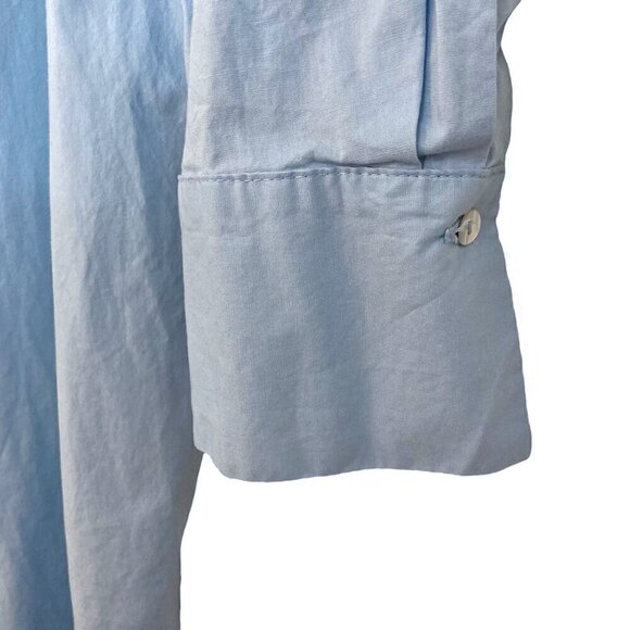 FREE PEOPLE Eva Maxi Shirtdress Relaxed Fit Popover Long Sleeve Light Blue - Picture 7 of 13
